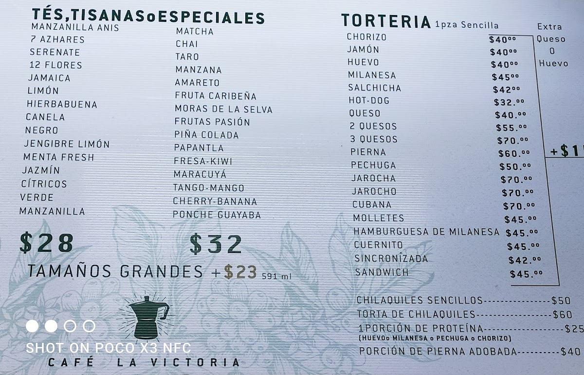 Cafe La Victoria Menu - Image 1